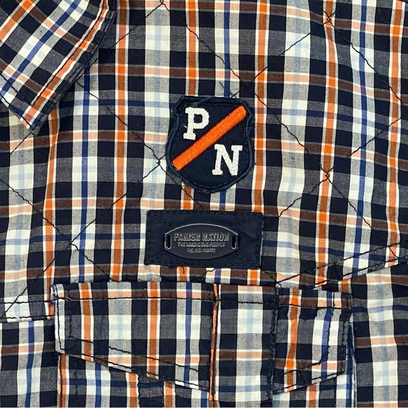 Parish Nation Plaid Roll Tab Long Forever Strong Sleeve Shirt Size 2X - Picture 9 of 11